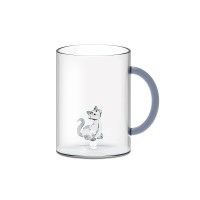 WD LIFESTYLE stiklinis puodelis su fiūrėle "Cat", 420 ml