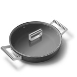 SMEG troškintuvas su dangčiu, juodos spalvos Ø 28 cm, 3,7 l | 2