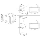 SMEG įmontuojama mikrobangų krosnelė FMI017X  | 3