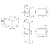 SMEG įmontuojama mikrobangų krosnelė FMI020X  | 3