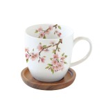 EASY LIFE porcelianinis puodelis su dangteliu ''Sakura", 350 ml  | 1