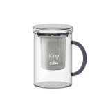 WD LIFESTYLE stiklinis puodelis su sieteliu "Keep calm", 420 ml  | 1