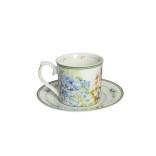 BRANDANI porcelianinių puodelių su lėkštutėmis rinkinys "Flora" 2 vnt. 100 ml | 2