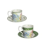 BRANDANI porcelianinių puodelių su lėkštutėmis rinkinys "Flora" 2 vnt. 100 ml | 1