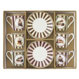 EASY LIFE porcelianinių espresso puodelių ir lėkštučių rinkinys "Sweet moments" 12 vnt., 100 ml | 2