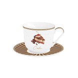 EASY LIFE porcelianinis puodelis su lėkštute "Sweet moments" 370 ml | 1