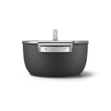 SMEG puodas su dangčiu, juodos spalvos Ø 24 cm, 5,4 l | 3