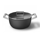 SMEG puodas su dangčiu, juodos spalvos Ø 24 cm, 5,4 l | 1