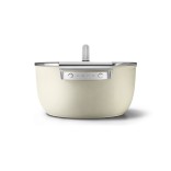 SMEG puodas su dangčiu, kreminės spalvos Ø 24 cm, 5,4 l | 3