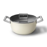 SMEG puodas su dangčiu, kreminės spalvos Ø 24 cm, 5,4 l | 1