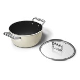 SMEG puodas su dangčiu, kreminės spalvos Ø 24 cm, 5,4 l | 2