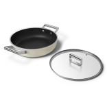 SMEG troškintuvas su dangčiu, kreminės spalvos Ø 24 cm, 4,3 l | 2