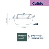 KELA ketaus emaliuotas troškintuvas su dangčiu "Calido" 33 x 26 cm, 6 l | 5