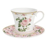 EASY LIFE porcelianinis puodelis su lėkštute "Chant des Roses", 350 ml  | 1