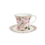 EASY LIFE porcelianinis puodelis su lėkštute "Chant des Roses", 200 ml  | 1