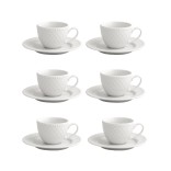 BRANDANI espresso  puodelių su lėkštutėmis rinkinys "Burlesque" 6 vnt., 90 ml | 1