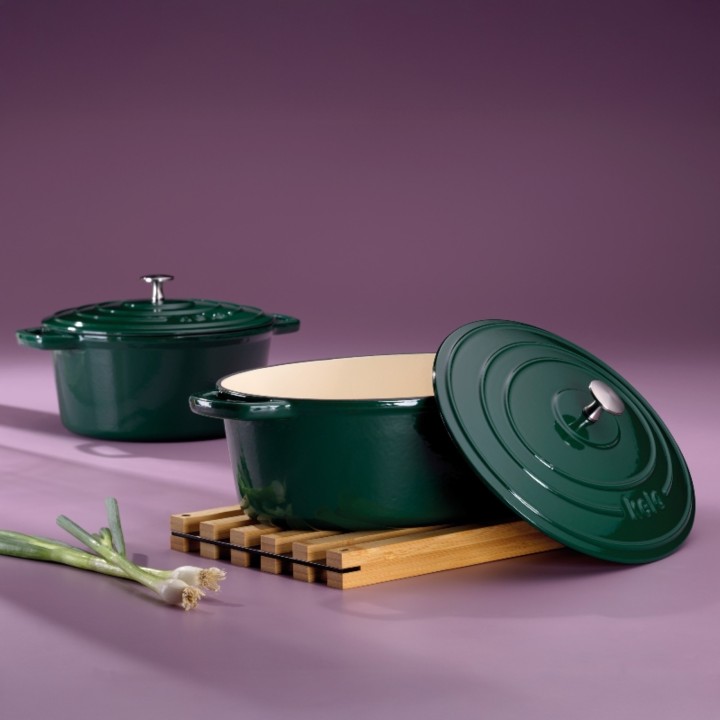 KELA ketaus emaliuotas troškintuvas su dangčiu "Calido" 33 x 26 cm, 6 l | 2