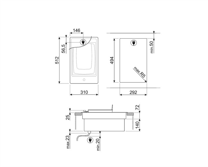 SMEG fritiūrinė-kaitlentė PGF30F  | 3