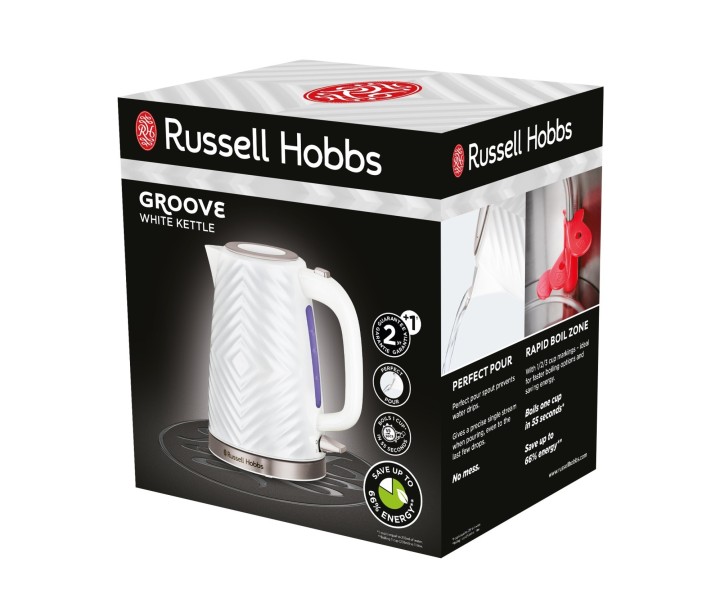 "Russell Hobbs" elektrinis virdulys "Groove White", 1,7 l, 26381-70  | 2