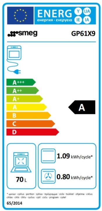 SMEG dujinė viryklė su elektrine orkaite GP61X9  | 4