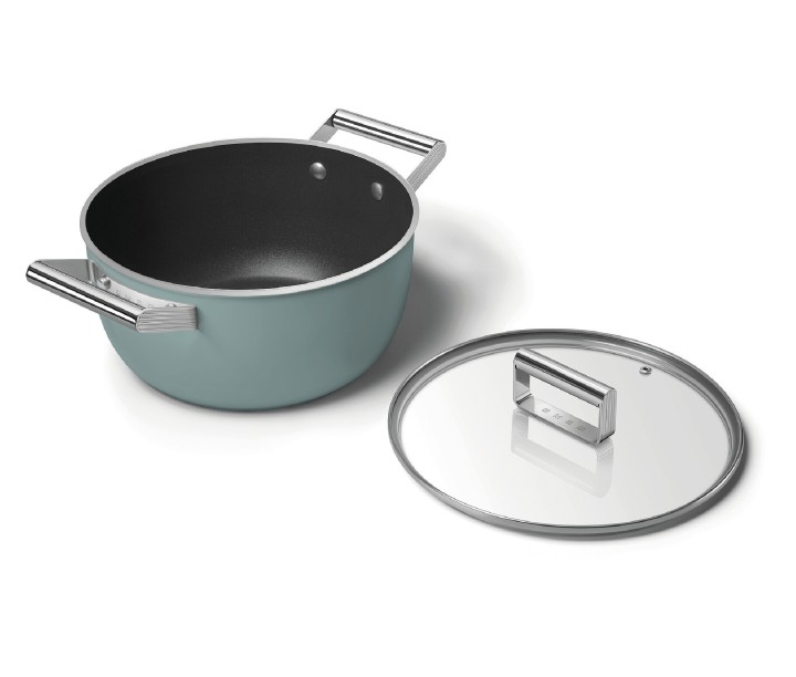 SMEG puodas su dangčiu, smaragdo spalvos Ø 24 cm, 5,4 l | 2