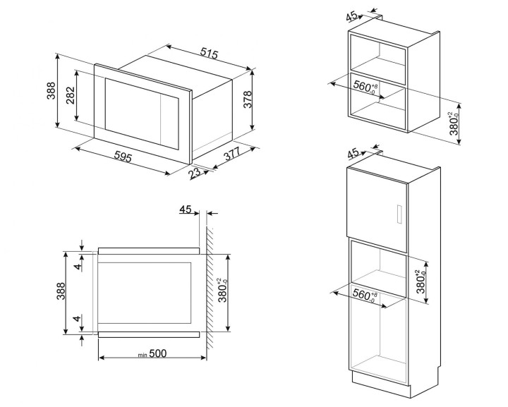 SMEG įmontuojama mikrobangų krosnelė FMI325X  | 5