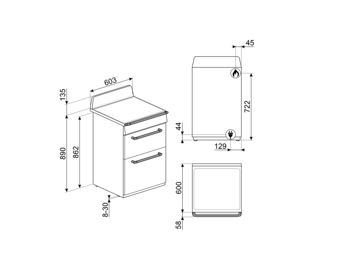 SMEG dujinė viryklė su 2 elektrinėmis orkaitėmis  | 4