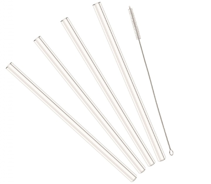 STEUBER stiklinių šiaudelių ir šepetėlio rinkinys  | 1