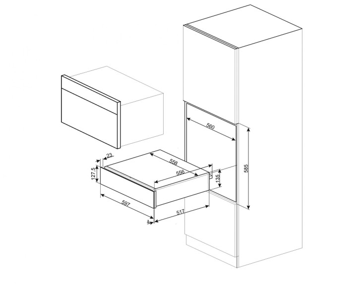 SMEG indų pašildymo stalčius CPR915X  | 2