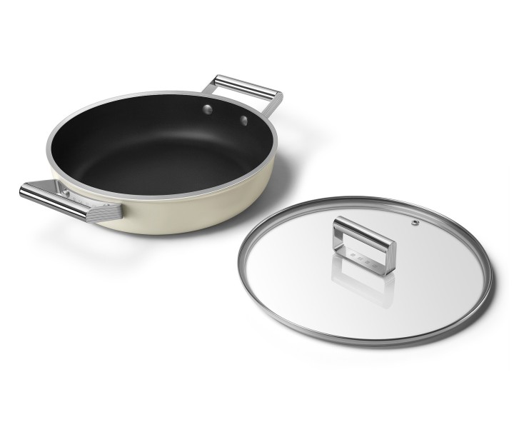 SMEG troškintuvas su dangčiu, kreminės spalvos Ø 24 cm, 4,3 l | 2