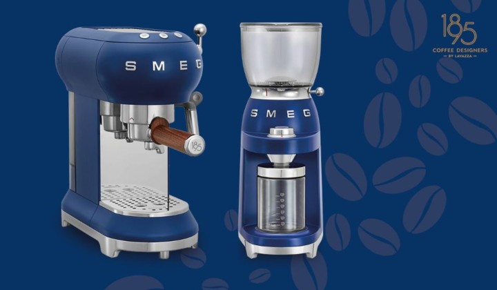 SMEG kavos virimo aparato ir kavos pupelių malūnėlio rinkinys ECF01LVEU+CGF01LVEU | 2