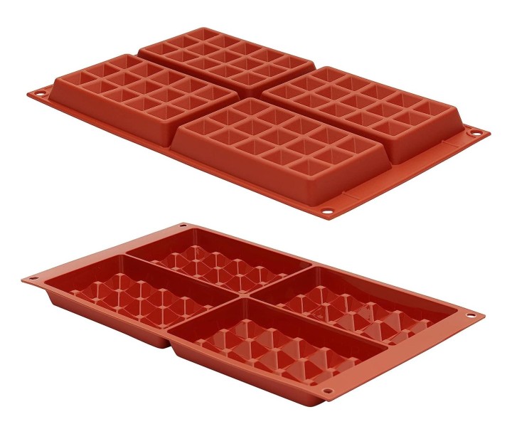 SILIKOMART silikoninė kepimo forma vafliams "Waffel Classic SF155" 4 x 137 ml (viso: 548 ml) | 1