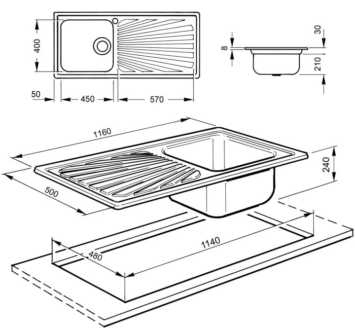 SMEG plautuvė SGE116.1S  | 2