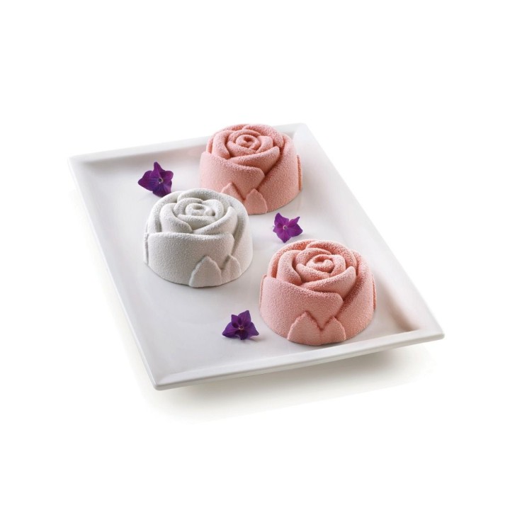 SILIKOMART silikoninė kepimo forma keksiukams "Rose SF077" 6 x 115 ml (viso: 690 ml) | 2