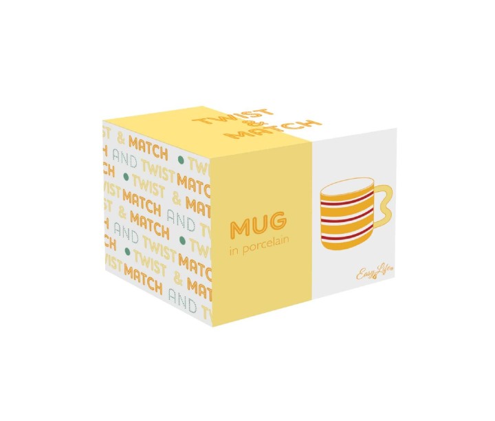 EASY LIFE porcelianinis puodelis "Twist yellow" 350 ml | 2