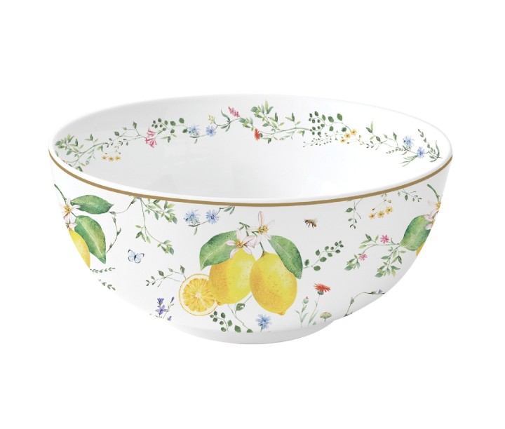 EASY LIFE porcelianinis dubuo "Fleurs et citrons" Ø 23 cm | 1