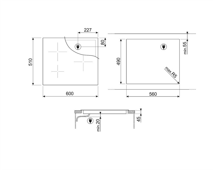 SMEG indukcinė kaitlentė SEI5632D  | 2