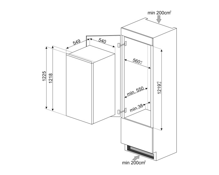 SMEG šaldytuvas S4C122F  | 3