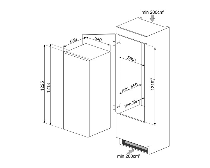 SMEG šaldytuvas S4L120E  | 3