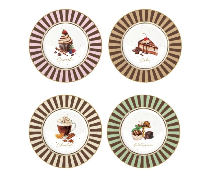 EASY LIFE porcelianinių lėkščių rinkinys "Sweet moments" 4 vnt., Ø 19 cm | 1