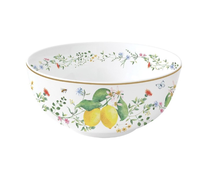 EASY LIFE porcelianinis dubuo "Fleurs et citrons" Ø 15 cm | 1