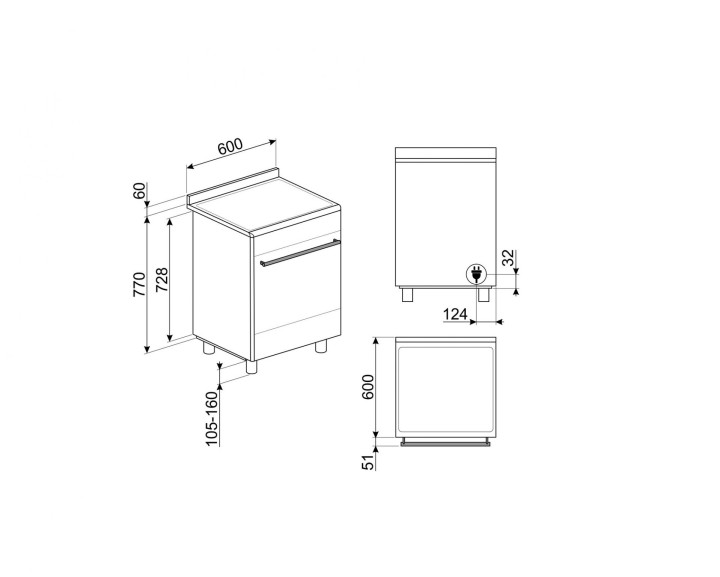 SMEG indukcinė viryklė su elektrine orkaite SPSK60IX9-1  | 5