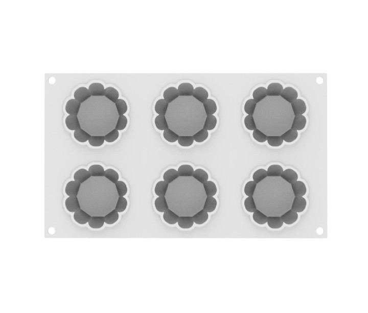 SILIKOMART silikoninė kepimo forma keksiukams "Charlotte", 6 x 100 ml (viso: 600 ml) | 3