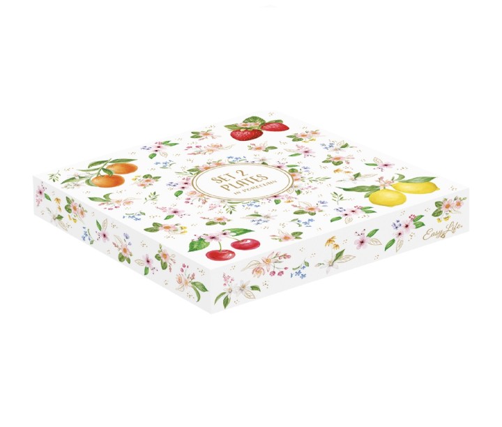 EASY LIFE porcelianinių lėkščių rinkinys "Fancy Fruit" 2 vnt., Ø 16 cm | 3