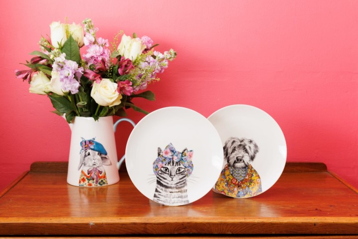 LifetimeBRANDS porcelianinių lėkščių rinkinys "Cat and dog", 2 vnt. Ø 21 cm | 2