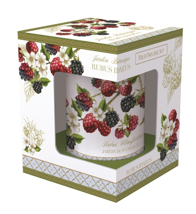 EASY LIFE porcelianinis puodelis su dangteliu ir sieteliu "Jardin Botanique", 300 ml  | 2