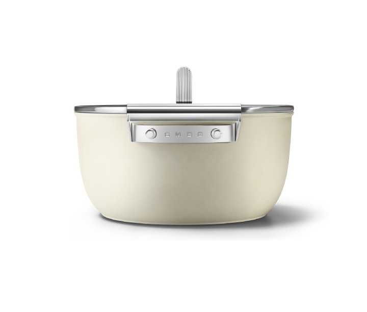 SMEG puodas su dangčiu, kreminės spalvos Ø 24 cm, 5,4 l | 3