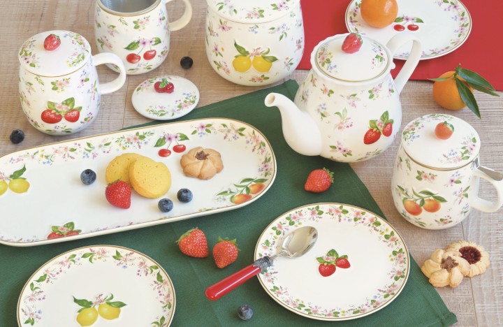 EASY LIFE porcelianinių lėkščių rinkinys "Fancy Fruit" 2 vnt., Ø 16 cm | 2