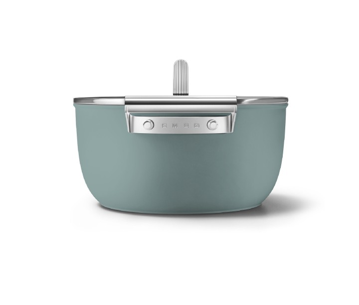 SMEG puodas su dangčiu, smaragdo spalvos Ø 24 cm, 5,4 l | 3