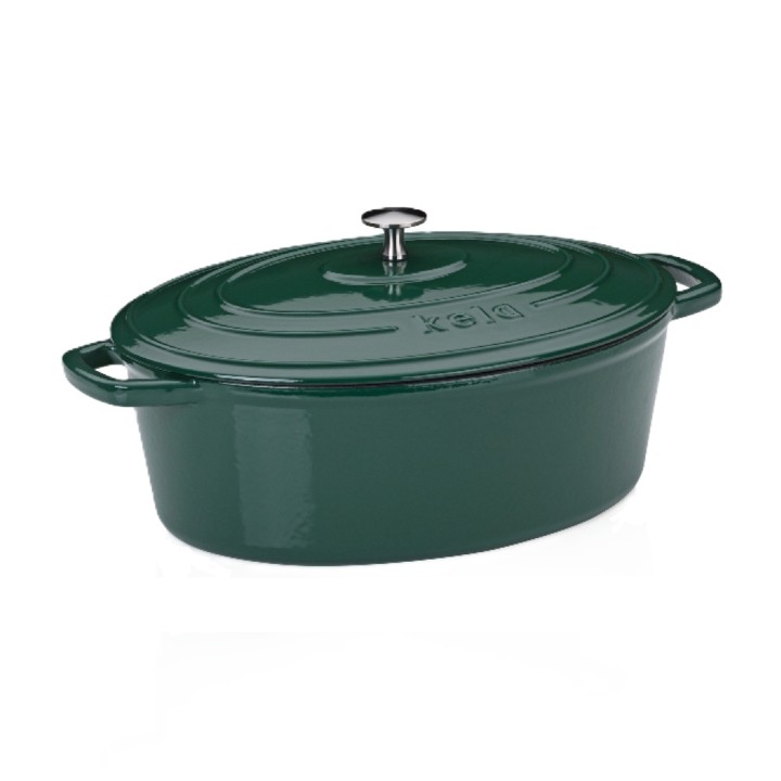 KELA ketaus emaliuotas troškintuvas su dangčiu "Calido" 33 x 26 cm, 6 l | 1